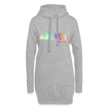 Skyline de l'Allemagne à Munich - Sweat-shirt à capuche long Femme - gris chiné - Devant