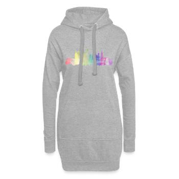 München Skyline - Hoodie-Kleid - Grau meliert - Vorne