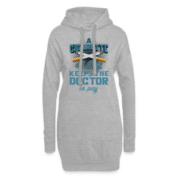 Rauchen Raucher Nichtraucher Zigarette Geschenk - Hoodie-Kleid - Grau meliert - Vorne