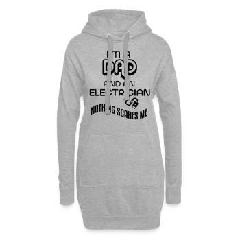 Elektriker Papa - Hoodie-Kleid - Grau meliert - Vorne