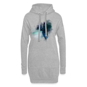 chemise cadeau libellule - Sweat-shirt à capuche long Femme - gris chiné - Devant