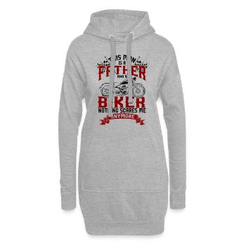 Père et motard - cadeau drôle de papa de course de moto - Sweat-shirt à capuche long Femme - gris chiné - Devant