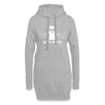 Lama mit Sonnenbrille! / Llama with Sunglasses! - Hoodie-Kleid - Grau meliert - Vorne