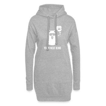 Lama - Llama / YOUR NEXT KING - Hoodie-Kleid - Grau meliert - Vorne