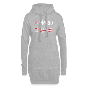 Helau, Alaaf, Düsseldorf, Cologne, carnaval (blanc) - Sweat-shirt à capuche long Femme - gris chiné - Devant