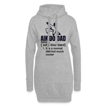 Cadeau père aïkido - Sweat-shirt à capuche long Femme - gris chiné - Devant
