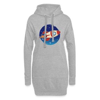 Fast Rocket Launches into space - Hoodie Dress - heather grey - Front