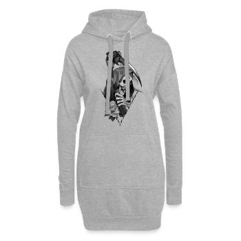 La grande faucheuse - Sweat-shirt à capuche long Femme - gris chiné - Devant