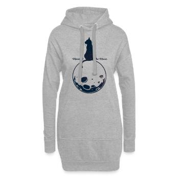 Schwarze Katze - Hoodie-Kleid - Grau meliert - Vorne
