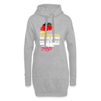 Polish Roots Polnische Wurzeln - Hoodie-Kleid - Grau meliert - Vorne