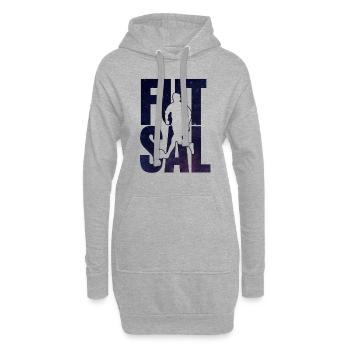 Cadeau de logo futsal - Sweat-shirt à capuche long Femme - gris chiné - Devant