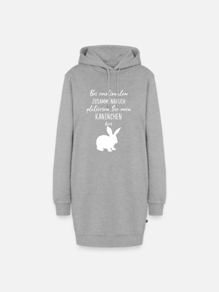 Kaninchen Hase Süß Spruch - Hoodie-Kleid - Grau meliert