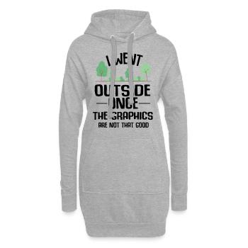 Gamer Draußen Grafik Pause Auflösung Witz Geschenk - Hoodie-Kleid - Grau meliert - Vorne