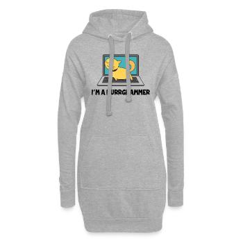 Katze Programmierer Fell Computer Nerd Geschenk - Hoodie-Kleid - Grau meliert - Vorne