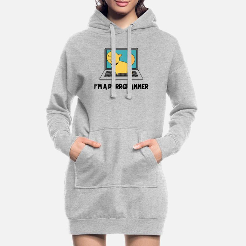 Katze Programmierer Fell Computer Nerd Geschenk Hoodie-Kleid