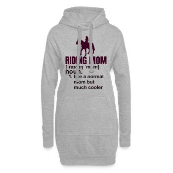 Cadeau mère équitation - Sweat-shirt à capuche long Femme - gris chiné - Devant