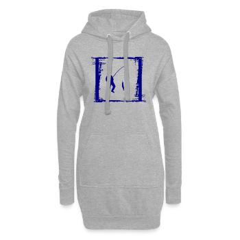 Angeln Fischen Angler Fischer Fisch - Hoodie-Kleid - Grau meliert - Vorne