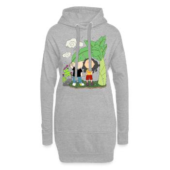 Couple protéger la pluie cadeau chemise de couple - Sweat-shirt à capuche long Femme - gris chiné - Devant