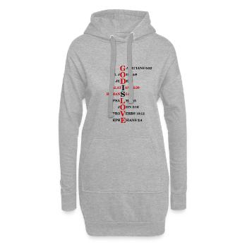 Versets bibliques dieu est amour jésus chemise cadeau - Sweat-shirt à capuche long Femme - gris chiné - Devant