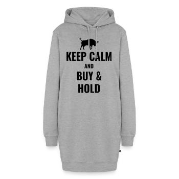 Keep Calm And Buy And Hold Aktien Börse Geschenk - Hoodie-Kleid - Grau meliert - Vorne