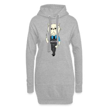 Katze Beruf Job Polizei Uniform lustig Geschenk - Hoodie-Kleid - Grau meliert - Vorne