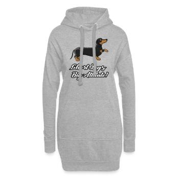 Dackel kurze Beine Spruch Hund Geburtstag Geschenk - Hoodie-Kleid - Grau meliert - Vorne