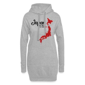 Japan Länderumriss Nihon-koku Tokio Osaka Geschenk - Hoodie-Kleid - Grau meliert - Vorne