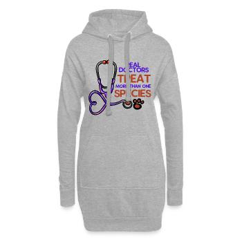 vétérinaire vétérinaire stéthoscope vétérinaire patte - Sweat-shirt à capuche long Femme - gris chiné - Devant