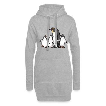 Atypical Penguins Famille Adelie Chinstrap - Sweat-shirt à capuche long Femme - gris chiné - Devant
