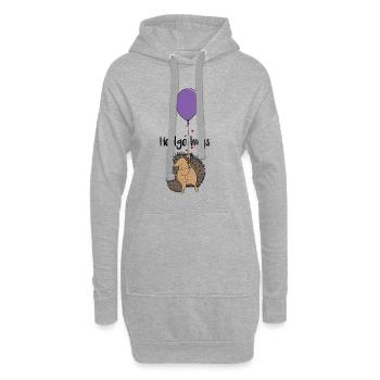 Hedge hugs Hérisson Amour Câlin ballon - Sweat-shirt à capuche long Femme - gris chiné - Devant