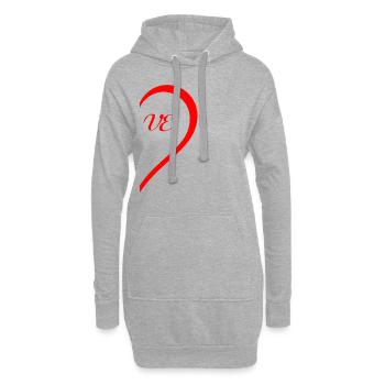Un coeur moitié / amour, cadeau cool - Sweat-shirt à capuche long Femme - gris chiné - Devant