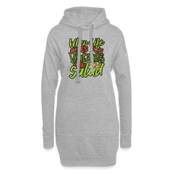 Amant de la salade végétalienne quand la vie vous donne des légumes - Sweat-shirt à capuche long Femme - gris chiné - Devant