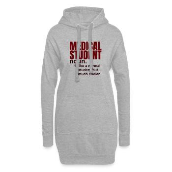 Cadeau étudiant en médecine - Sweat-shirt à capuche long Femme - gris chiné - Devant