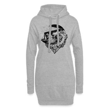 Wild Nature No.2 Design - Sweat-shirt à capuche long Femme - gris chiné - Devant