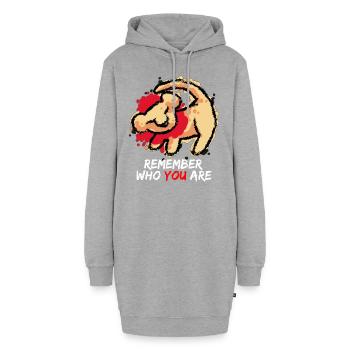 REMEMBER WHO YOU ARE Löwe Baby Löwin König - Hoodie-Kleid - Grau meliert - Vorne