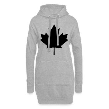 Feuille d'érable - Sweat-shirt à capuche long Femme - gris chiné - Devant