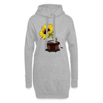 Turntable Bloom Idée cadeau pour femme et homme - Sweat-shirt à capuche long Femme - gris chiné - Devant