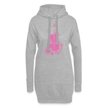Cello Bassgeige Kniegeige Streichinstrument Cello - Hoodie-Kleid - Grau meliert - Vorne