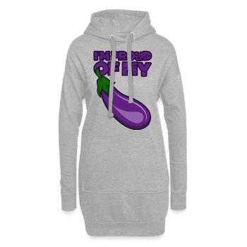 Aubergine | Eggplant funnynt - Hoodie-Kleid - Grau meliert - Vorne