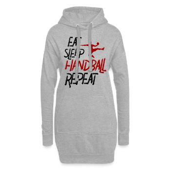 Eat Sleep Handball Repeat - Hoodie-Kleid - Grau meliert - Vorne