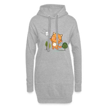 coole lustige volleyball völkerball katze - Hoodie-Kleid - Grau meliert - Vorne