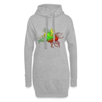 PC Hardware mit Schlüssel und Schloss Geschenkidee - Hoodie-Kleid - Grau meliert - Vorne