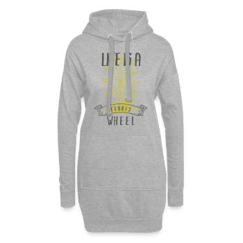 La vie est une grande roue - Sweat-shirt à capuche long Femme - gris chiné - Devant