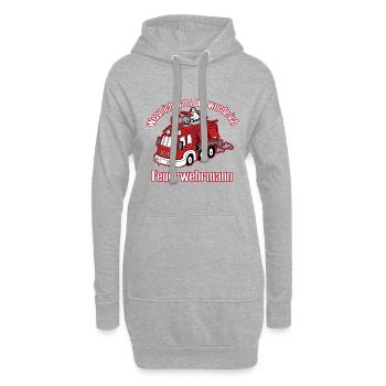Feuerwehrmann Wenn Ich Groß Bin Pinguin Geschenk - Hoodie-Kleid - Grau meliert - Vorne