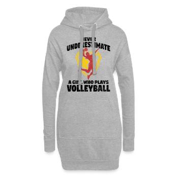 Frauen Volleyball - Hoodie-Kleid - Grau meliert - Vorne