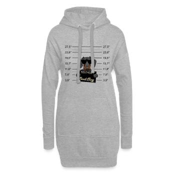 Bad Boy Dackel oder junger Dobermann - Böser Hund - Hoodie-Kleid - Grau meliert - Vorne