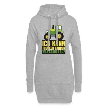 Ich kann Trecker fahren Traktor Landwirt Geschenk - Hoodie-Kleid - Grau meliert - Vorne