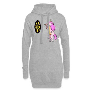 Fléchettes Licorne - Sweat-shirt à capuche long Femme - gris chiné - Devant