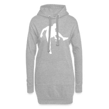 Tennis de table - Sweat-shirt à capuche long Femme - gris chiné - Devant