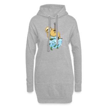 Sloth Disco Party Gift - Sweat-shirt à capuche long Femme - gris chiné - Devant